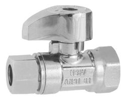 Image of 26-1002LF Lead Free 1/4 Turn Straight Supply Valve 3/8 FIP X 3/8 OD Compression