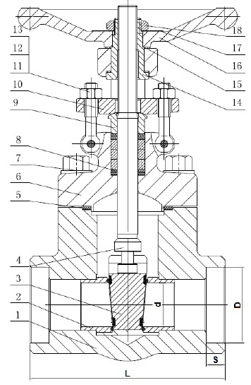 500FCW Forged Carbon Steel Gate Valve - Socket Weld