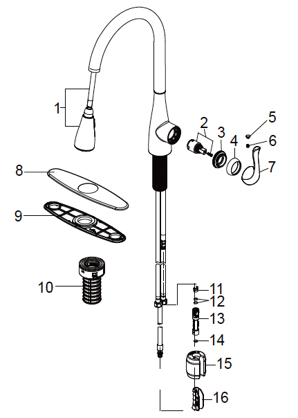 Bl 152c Single Handle Pull Down Kitchen