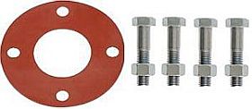 12227 - Style 3 FixtureDisplays Jumbo Flange & Gasket with 1/4 x 2-1/4 Brass Plated Bolt Kit with Double Nuts & Double Washers 04491-BLACKSWAN-24PK-NF No