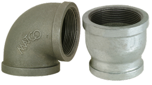 Black & Galvanized Malleable Iron Pipe Fittings