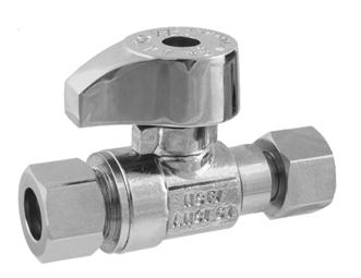 Image of 25-2000LF Lead Free 1/4 Turn Straight Supply Valve Retro-Fit 3/8 OD Captured Nut X 3/8 OD Comp