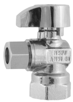 Image of 26-1003LF Lead Free 1/4 Turn Angle Supply Valve 1/2 FIP X 3/8 OD Compression