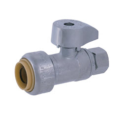 Image of 26-1004PCLF Lead Free 1/4 Turn Straight Supply Valve 1/2 Push X 3/8 OD Compression