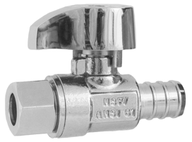 Image of 26-1004PXLF Lead Free 1/4 Turn PEX Straight Supply Valve 1/2 PEX X 3/8 OD Compression