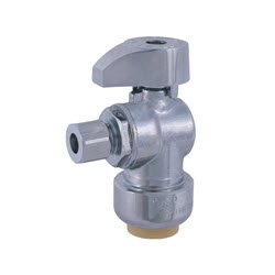 Image of 26-1015PCLF Lead Free 1/4 Turn Angle Supply Valve 1/2 Push x 1/4 OD Compression