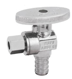 Image of 26-1015PXLF Lead Free 1/4 Turn Angle Supply Valve 1/2 PEX x 1/4 OD Compression