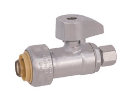 Image of 26-1016PCLF Lead Free 1/4 Turn Straight Supply Valve 1/2 Push x 1/4 OD Compression
