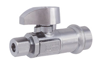 Image of 26-1016PLF Lead Free 1/4 Turn Straight Supply Valve 1/2 PRESS x 1/4 OD Compression