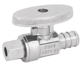 Image of 26-1016PXLF Lead Free 1/4 Turn Straight Supply Valve 1/2 PEX x 1/4 OD Compression