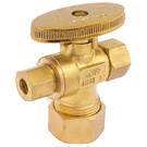 Image of 26-2021BLF Lead Free 1/4 Turn Angle Supply Valve 5/8 OD Compression x 3/8 OD Compression x 1/4 OD Compression