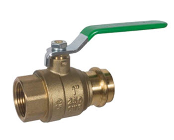 Image of 759PFLF Lead Free FNPT x Press Ball Valve - Full Port, Forged Brass, UPC & NSF Certified 