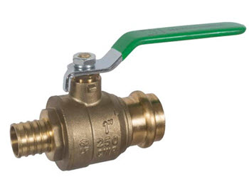 Image of 759PPXLF Lead Free MNPT x Press Ball Valve - Full Port, Forged Brass, UPC & NSF Certified