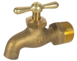 Image of FY-694LF Lead Free Hose Bibb- Rough Brass, Plain End, MIP Inlet