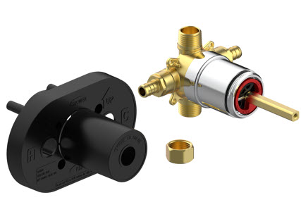 Image of LR-799P Single Control Ceramic Pressure Balancing Valve Pex Connection Less Stops 