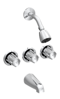 Image of VE-870C Three Handle Tub & Shower Trim, Slip on Spout 
