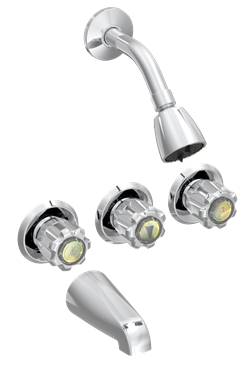 Image of VE-872C Three Handle Tub & Shower Trim, Slip on Spout 