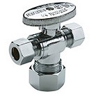 Image of  26-2001LF & 26-2001BLF 1/4 Turn Oval Handle DUAL Angle Supply Valve 5/8 OD Compression x 3/8 OD Compression