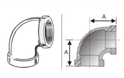 2 in. Black Pipe Fitting 300# Malleable Iron Threaded Union Elbow with  Brass Seat, UL Listed