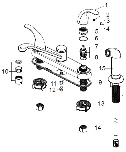 Lv 240c Two Handle Kitchen Faucet