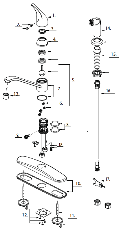 Cl 140c Single Handle Kitchen Faucet